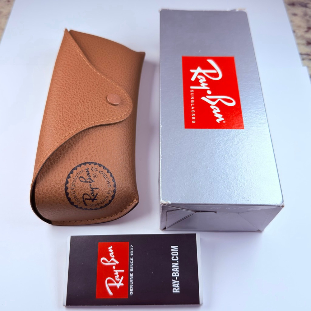 Authentic Ray-Ban RB3708 Gold Metal Rectangle Caravan Aviator Arista Sunglasses - Picture 11 of 13